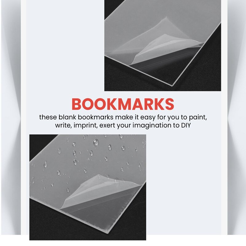 Marcadores inacabados Mini livro com borlas coloridas, Marcador acrílico claro, DIY Craft Ornamentos, 40Pcs