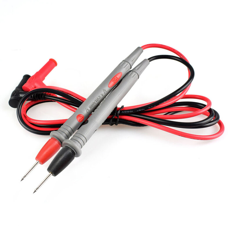 Sonda de multímetro Digital, cable de silicona suave, punta de aguja, cables de prueba universales con pinza de cocodrilo para multímetro LED, 1 par