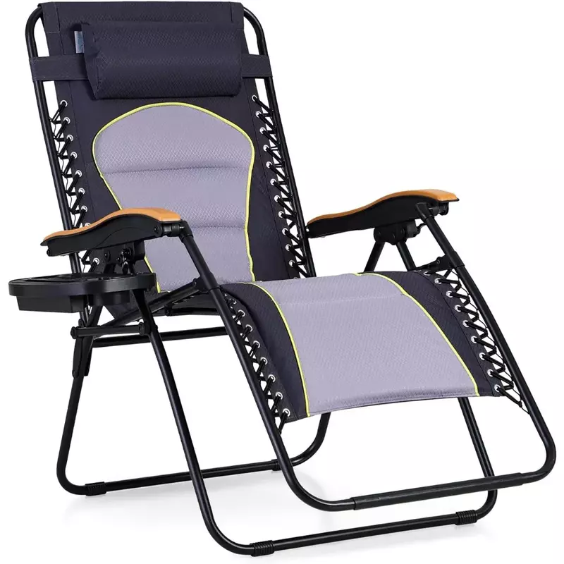 Padded Zero Gravity Lounge Chair Seat Anti Gravity Lawn Chair Foldable Recliner Outdoor Camp Chair for Poolside Backyard