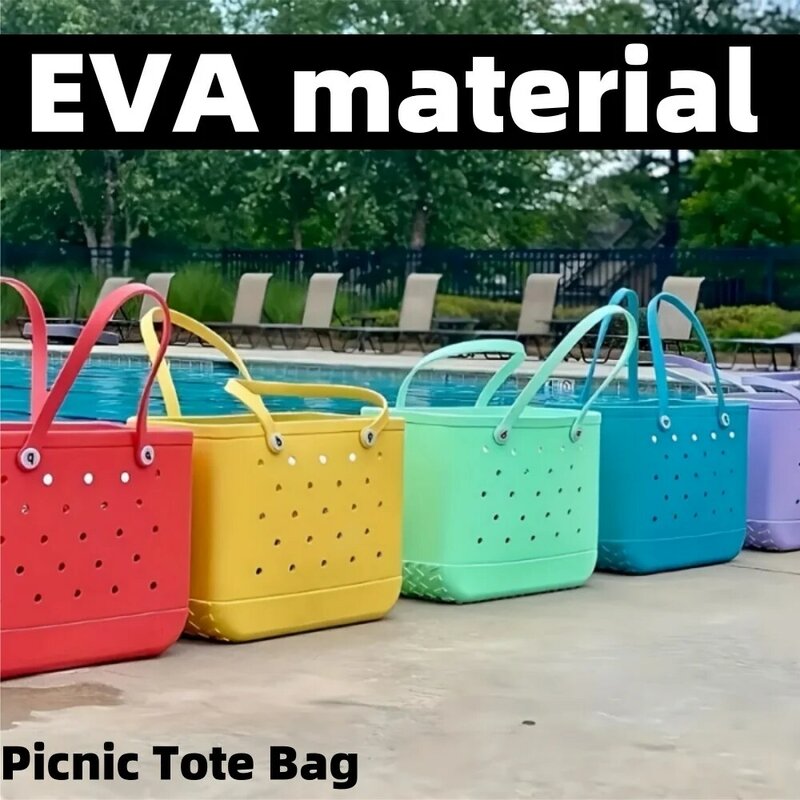 Boggs-Bolso de playa impermeable y lavable para mujer, cesta de playa EVA, bolso de mano para Picnic