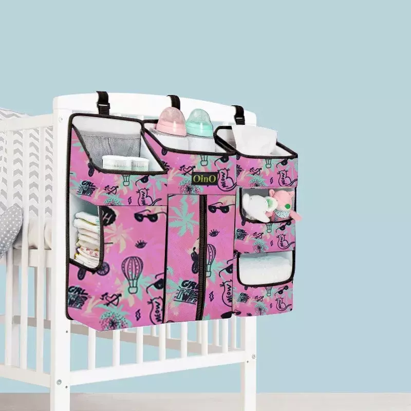 Diaper Storage  Diaper Organizer Hanging Bag Multifunctional Crib Hanging Storage Bag Removable Bedside Hanging Baby Clothing
