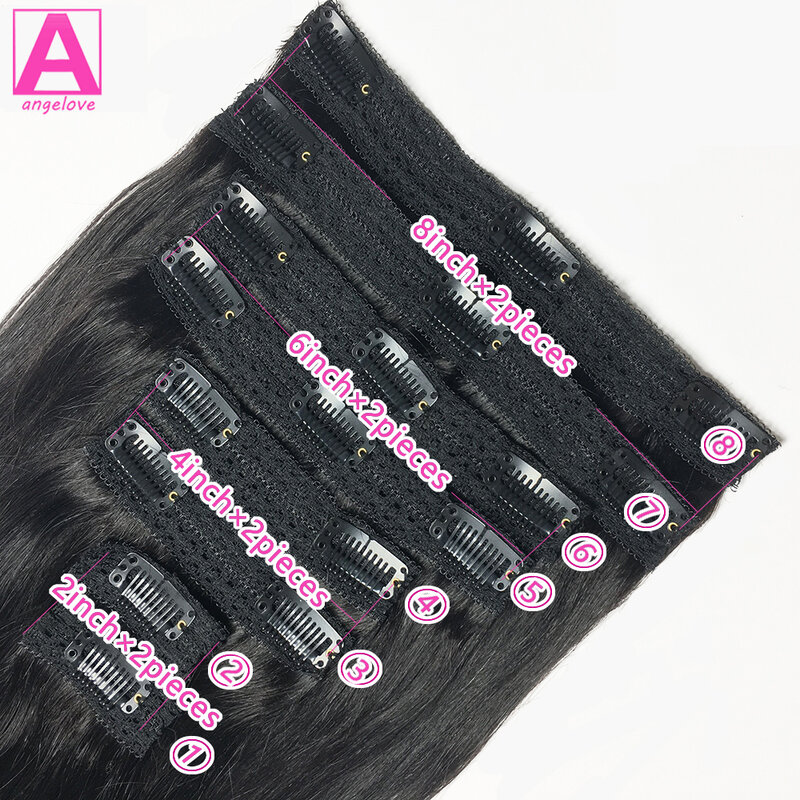 Clip In Hair Extensions Human Hair Brazilian Straight Clip In Natural Black Color Clip Ins Remy Hair 20 22 24 26 Inch For Women