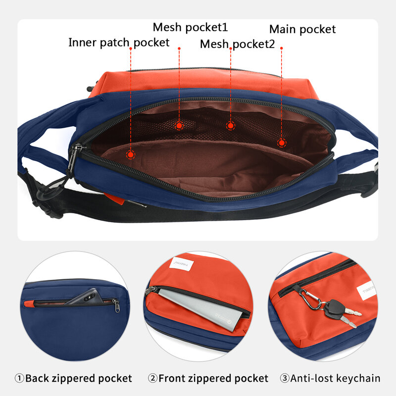 Lifetime Warranty Chest Bag For Men 7.9inch IPad Bag Lightweight Shoulder Bag Waterproof Crossbody Bag Mini Sling Bag Handbag
