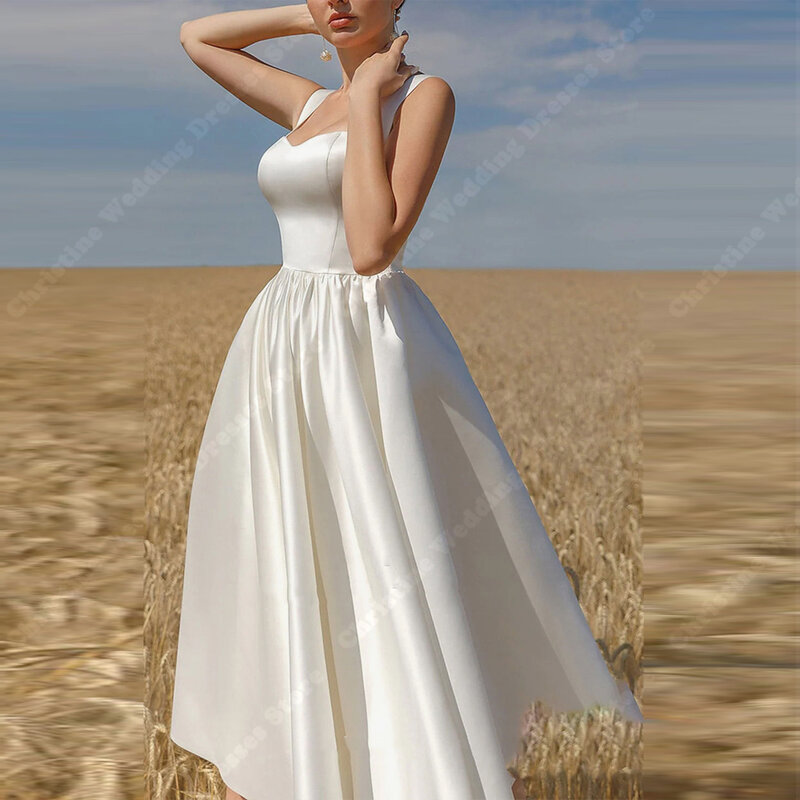 女性のためのラインaのウェディングドレス,カスタムメイドのノースリーブドレス,エレガントなプリンセスドレス,セクシーなモップの長さ,ハート型,2024, 2021