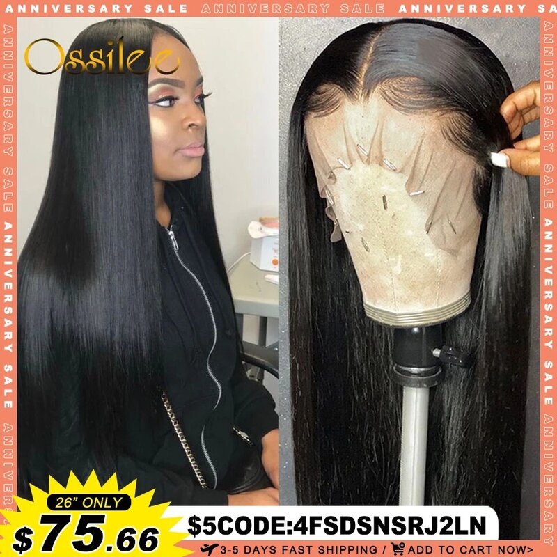 Perruque Lace Closure Wig sans colle, cheveux humains, pre-plucked, pre-plucked, transparent, pre-plucked, 5x5, 13x4, 13x6