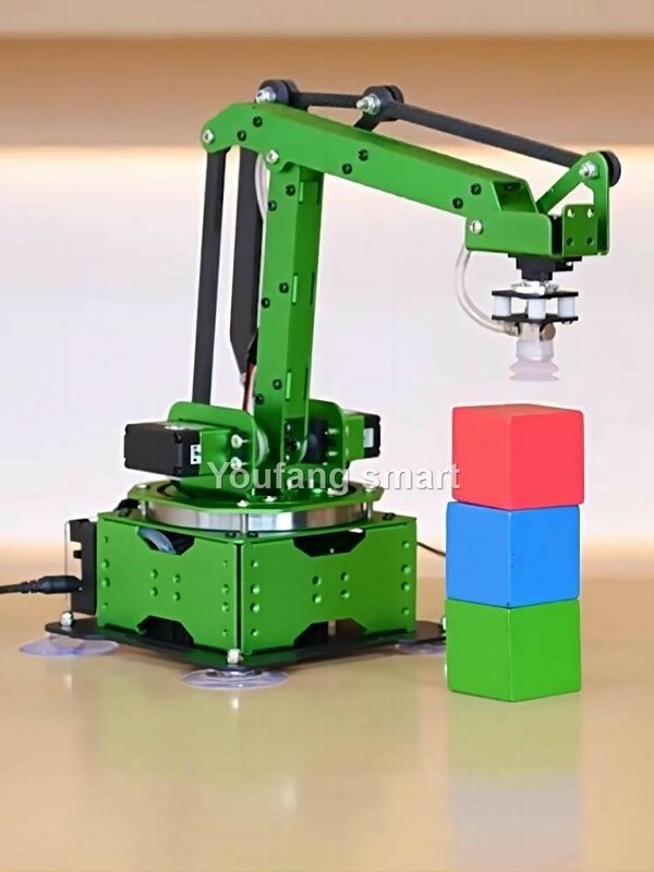 Lengan Robot 5 sumbu dengan rel panduan cangkir hisap RC Robot Manipulator UNTUK Arduino dan AI Python ESP32 dapat diprogram Robot DIY Kit