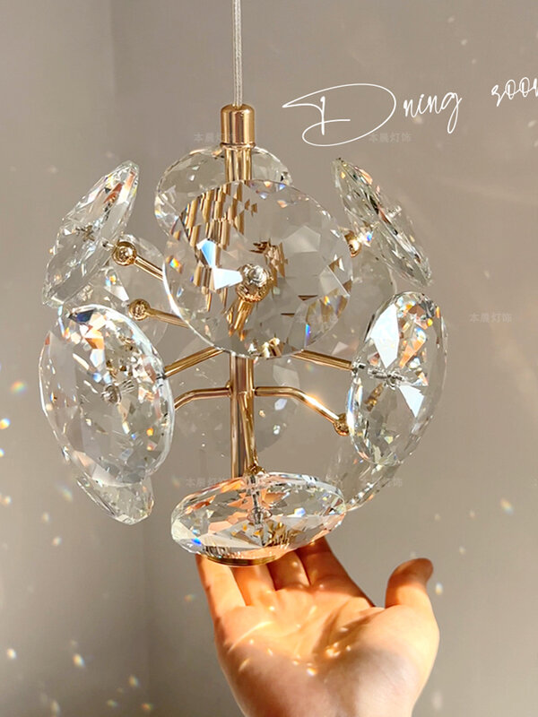 K9 Pure Crystal Small Chandelier, Luz de cabeceira moderna, LLuxury Crystal Wall Lamp, Corredor Teto Lâmpada, Bar Decoração, Noble Lâmpadas