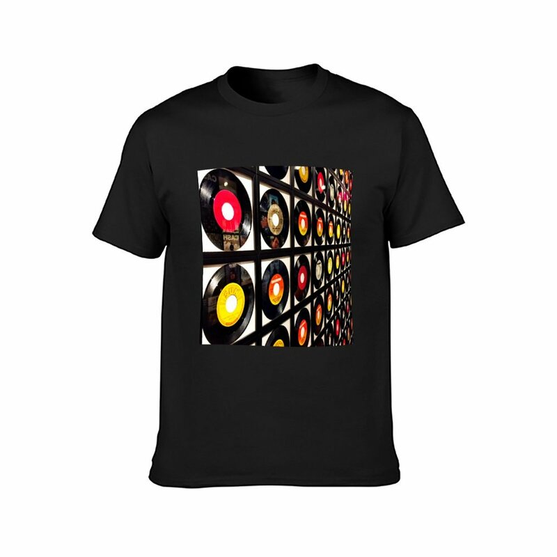 T-shirt Assorted Vinyl Record Pattern para homens, blusa gráfica, pacote de camisetas