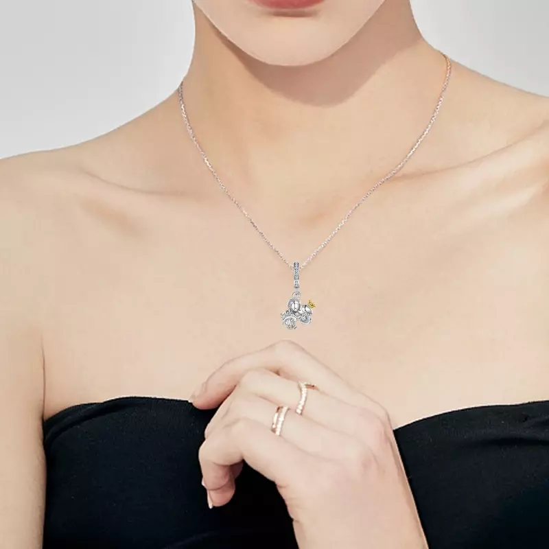 925 srebrna księżniczka para pocałunek wisiorek z koroną urok pasuje do oryginalnych Pandora Charms bransoletki kobiety DIY biżuteria prezent