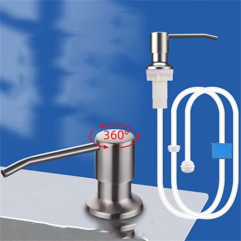 Practical Kitchen Sink Soap Dispenser Pump Bottle Dish Soap Dispenser with Flexible Silicone Long Hose for Easy Use G6KA
