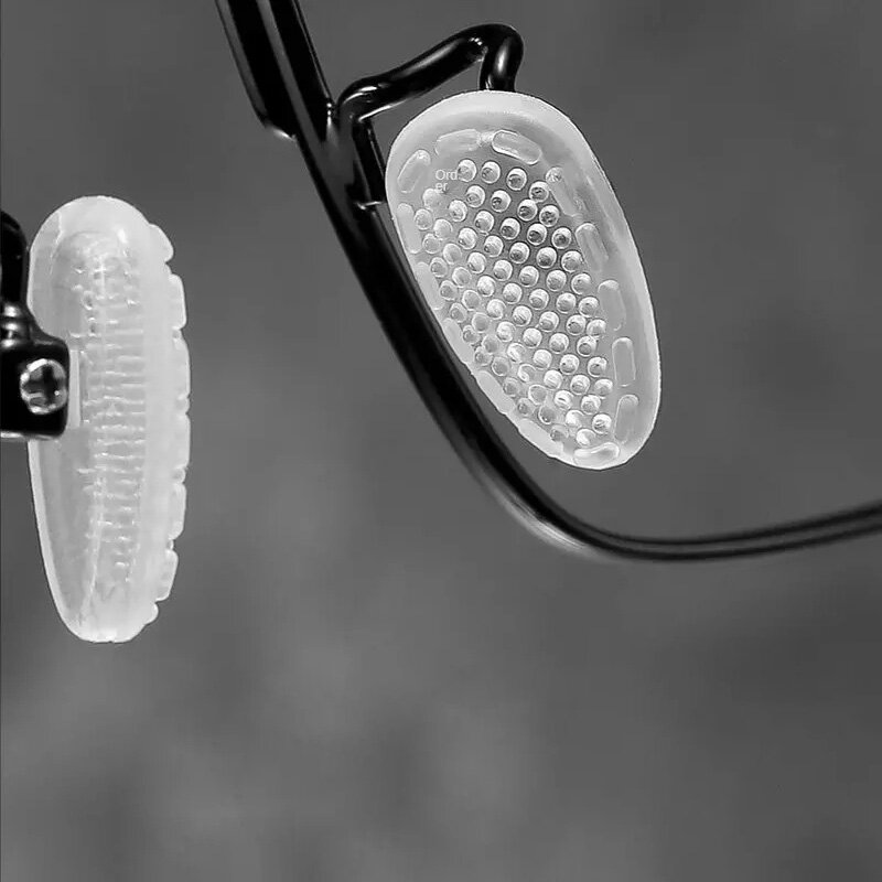 Bantalan hidung silikon 10 pasang, untuk kacamata dengan obeng ruang udara lembut kacamata Anti selip bantalan hidung alat perbaikan pengganti sekrup