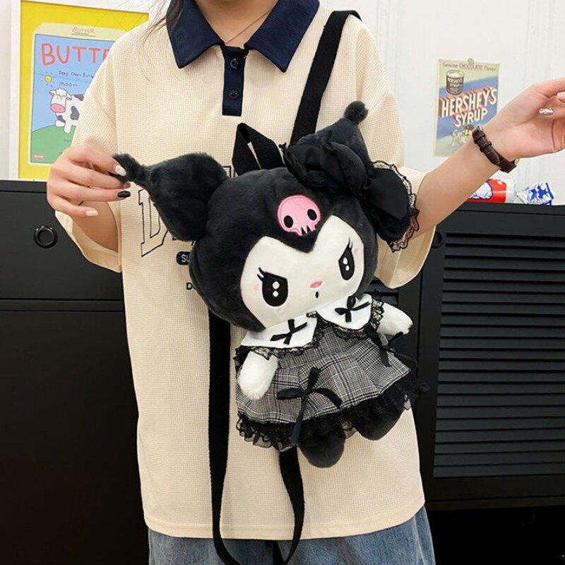 Милые рюкзаки MBTI Kuromi для женщин Kawaii Melody 2024 новый модный рюкзак Harajuku Lolita Jk плюшевая повседневная женская дизайнерская сумка
