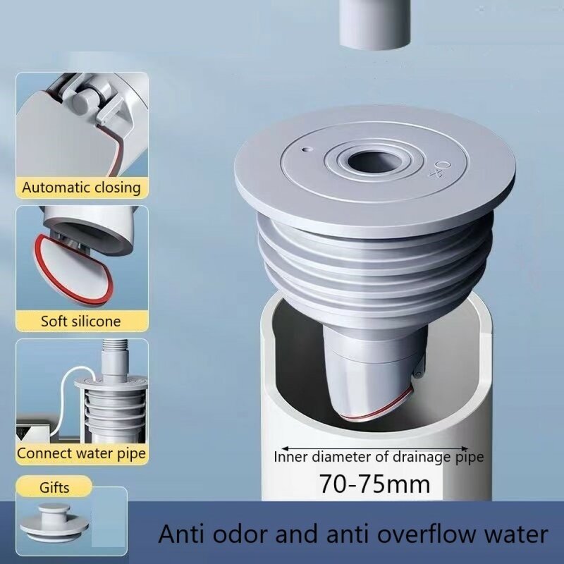 1 buah 7-lapisan ditingkatkan silikon saluran pipa saluran pembuangan cincin penyegel anti-bau tahan air pipa kamar mandi steker penguras untuk 70-75mm