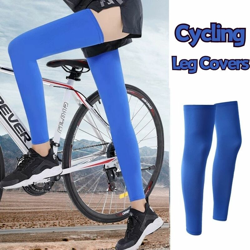Perlengkapan perlindungan lutut Anti-UV pria, penutup kaki tabir surya luar ruangan, perlengkapan bersepeda sutra es elastisitas tinggi lengan kaki