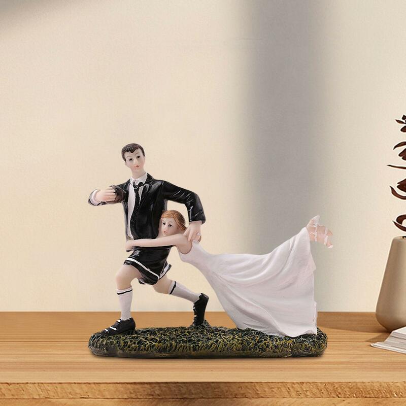 Adorno de pastel de boda, colección de escultura de matrimonio, soporte único, estatua de pareja divertida romántica, estatuilla de pareja para sobremesa