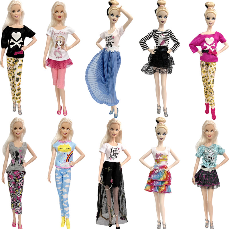 Traje de moda de estilo mixto para muñeca Barbie, vestido informal, pantalones de camisa geniales, ropa para muñeca Barbie, accesorios BJD, juguete JJ, 1 pieza, 1/6