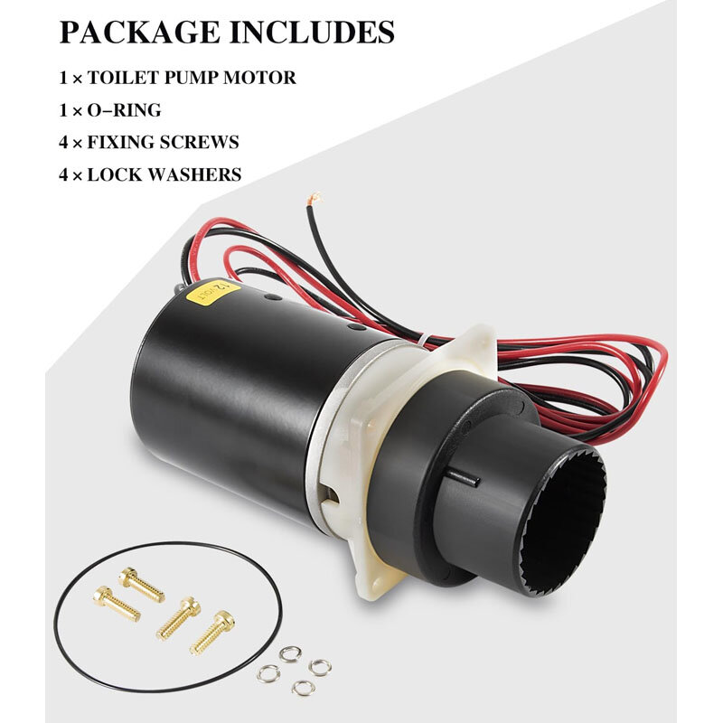 Kit de montaje de bomba de inodoro marina de 12 voltios, descarga silenciosa, compatible con Jabsco 37072, 0092, 37045, 37245, 37055, 37255, 37075, 37275,