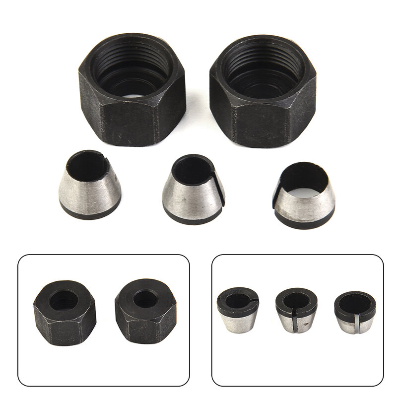 1/3 Pcs HSS Collet Chuck Adapter With Nut Sets For Engraving Trimming Machine Electric Router Milling Cutters Accessory