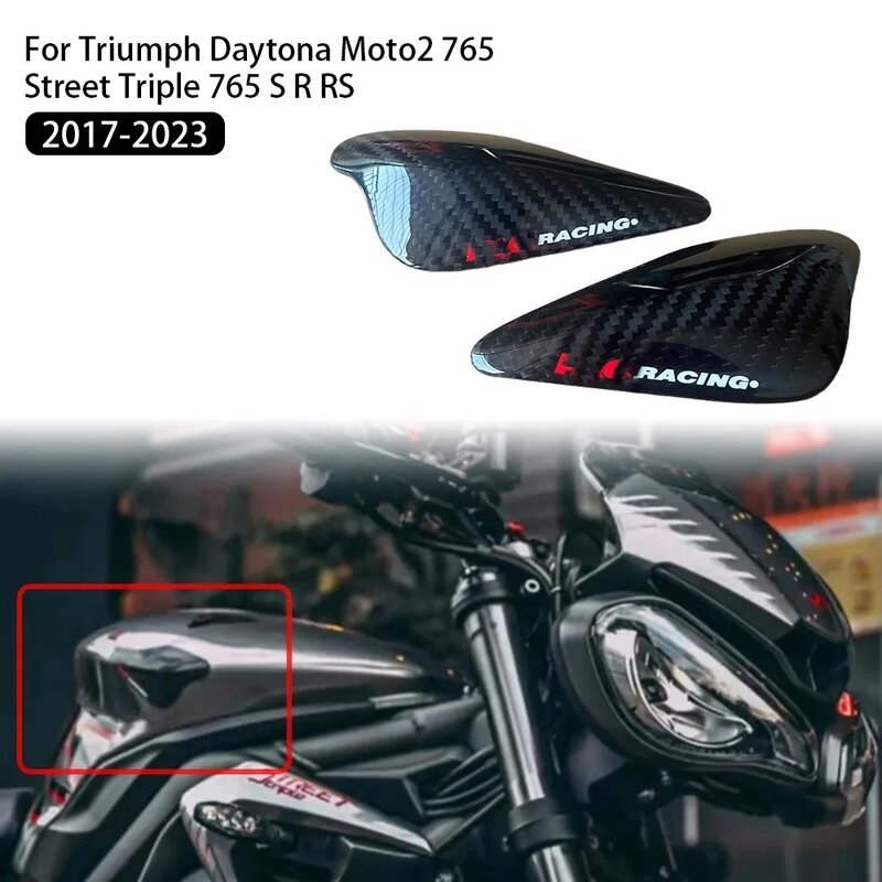 Deslizadores traseros de fibra de carbono para Daytona Moto2 100%/Street Triple 765 S R RS 765-2017, 2023 puro, 3K