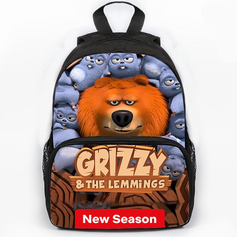 Cartoon Grizzy And The Lemmings zaino Waterpeoof studenti zaino zaino per bambini ragazzi ragazze zainetto sacchetto regalo per bambini