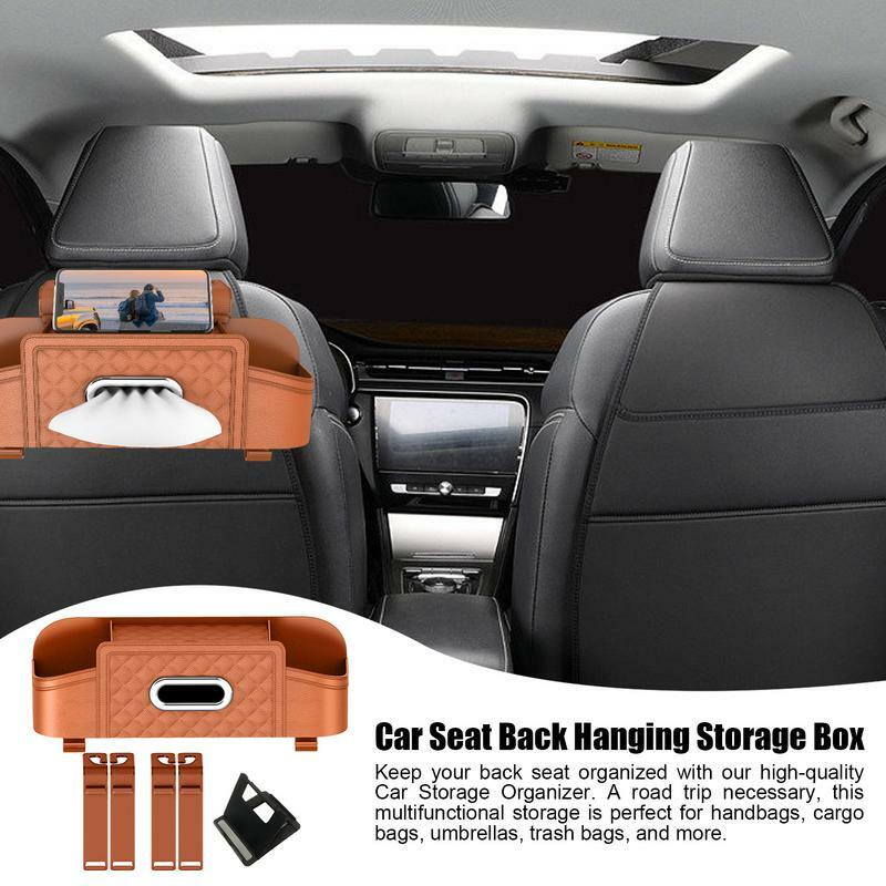 Car Storage Organizer Back Seat Heavy Duty Seat Back Organizer Waterproof Stain Resistant Backseat Storage Box Multi-Purpose