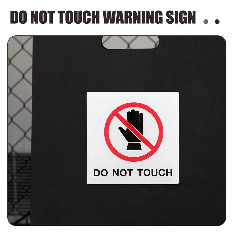Etiqueta adesiva, não toque o sinal, perigo, decalque pegajoso, acrílico, sinal de aviso