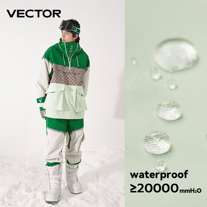 VECTOR setelan Ski wanita, jaket dan Celana hangat tahan air untuk musim dingin, sepeda Ski Kemah luar ruangan