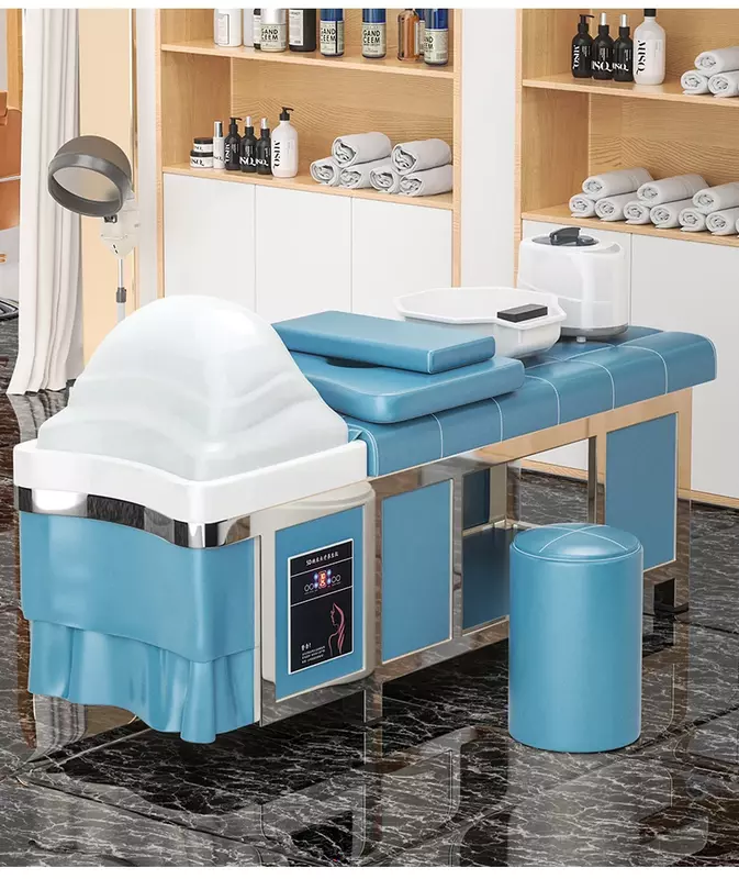 Luksusowe, duszne łóżko Spa fryzjerskie terapia masażem fotel do pielęgnacji włosów profesjonalny salon fryzjerski