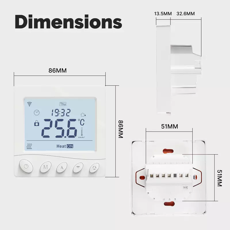 MOES-termostato inteligente con WiFi, controlador de temperatura de agua, calefacción eléctrica de suelo, caldera de Gas, funciona con Alexa y Google Home