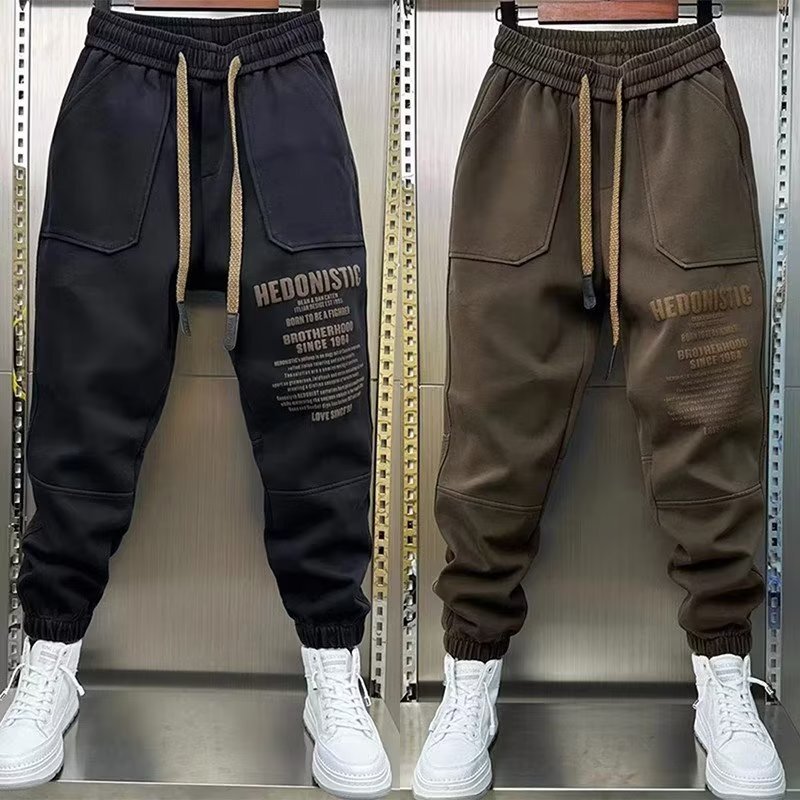 Celana kargo kasual Fashion Korea untuk pria celana longgar Sweatpants Gym Jogger hip hop Streetwear y2k celana panjang pria musim gugur