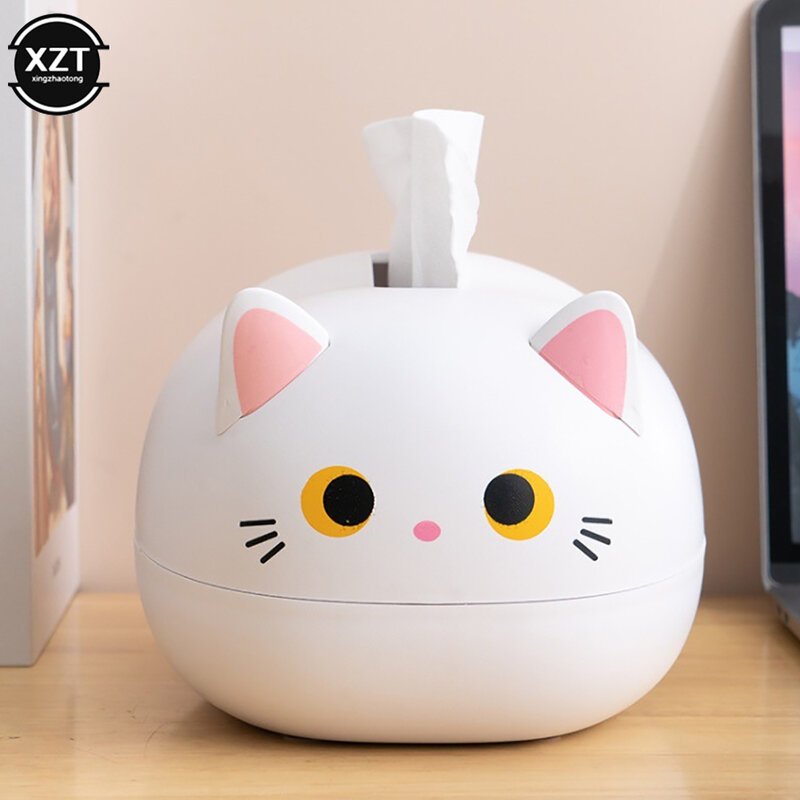 Kawaii gato caixa de tecido cozinha guardanapo caixa de armazenamento wc recipiente de papel desktop suporte de papel higiénico estilo nórdico decoração para casa