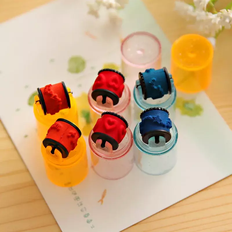 3Pcs Baby Colorful Ink Pad Stamp Seal Preschool Funny Toy Learning Cartoon DIY Roller Drawing Diary Tool Kids Ink Pad Gift