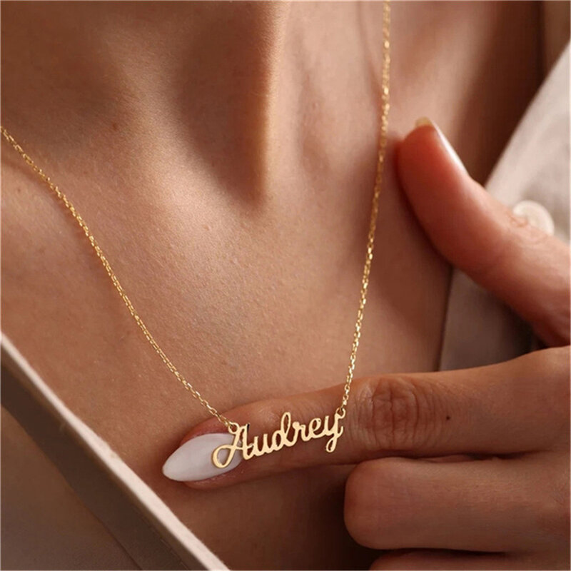 Custom Name Necklace Personalized Handwritten Signature Necklaces  For Women Stainless steel Jewelry Choker Valentine's Day Gift