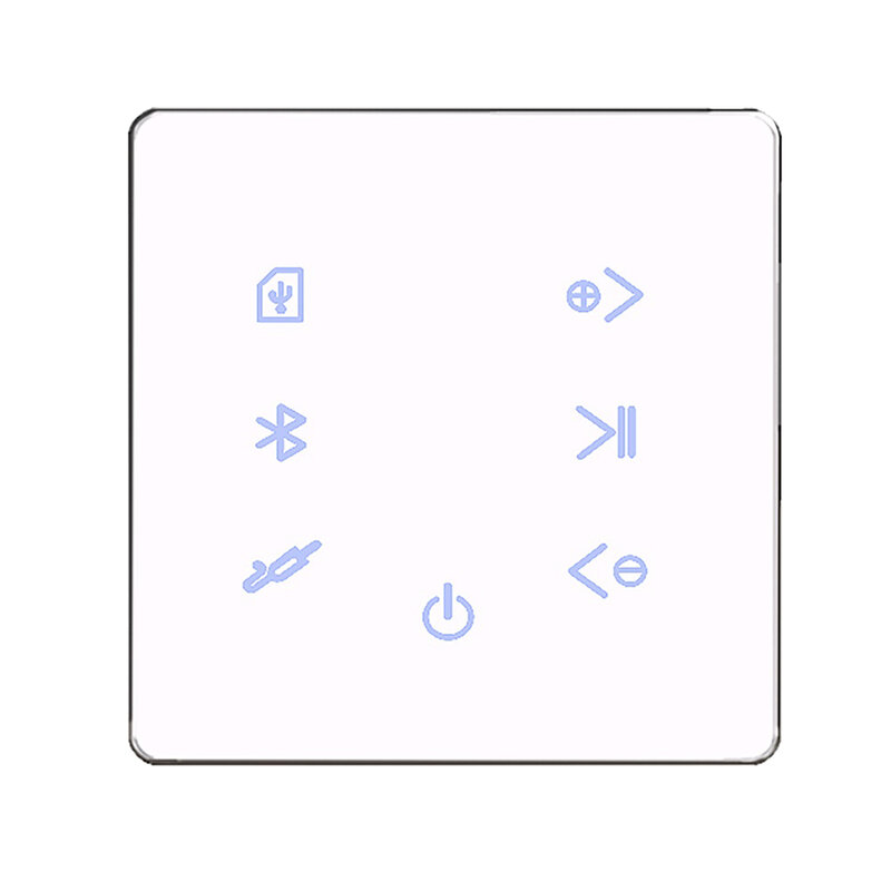 벽 USB SD 카드 음악 패널 블루투스 앰프, 스마트 홈 배경 오디오 시스템, 스테레오 호텔 레스토랑 (흰색)