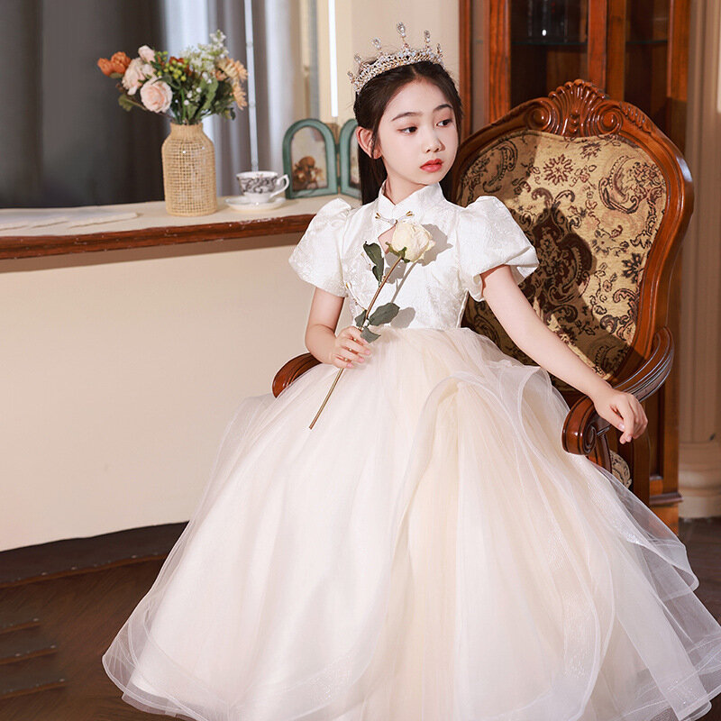 high-end little girl Princess dress piano costume