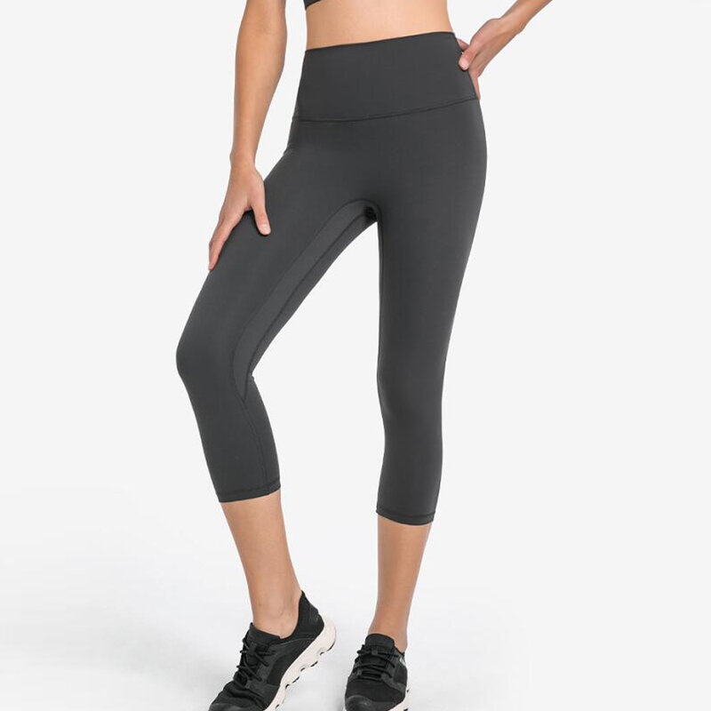 Capri celana legging wanita celana olahraga Gym seksi pinggang tinggi ketat sejuk elastis celana perempuan