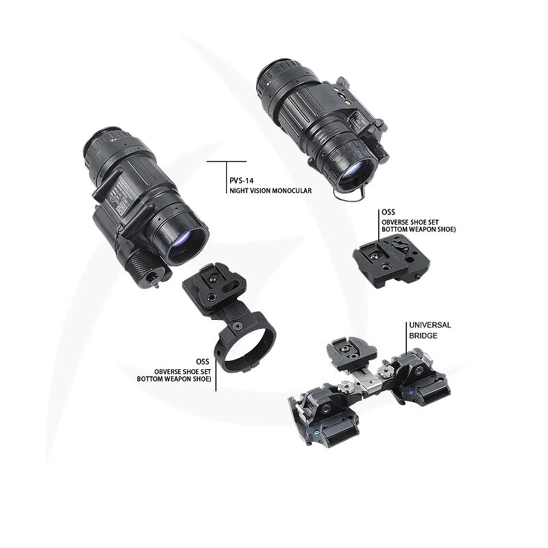 NEW NVG Mount OSS OBVERSE SHOE SET Dovetail PVS-14 Arms fit KVC Universal Bridge Night Vision Goggles Monocular or Binocular Bra