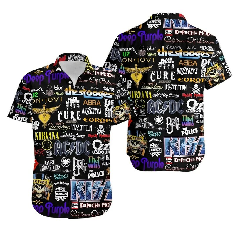Camisas hawaianas de Hip Hop para hombre, Tops de manga corta de gran tamaño, ropa con estampado de Graffiti, camisas casuales para hombres, camisetas 5XL, 2024