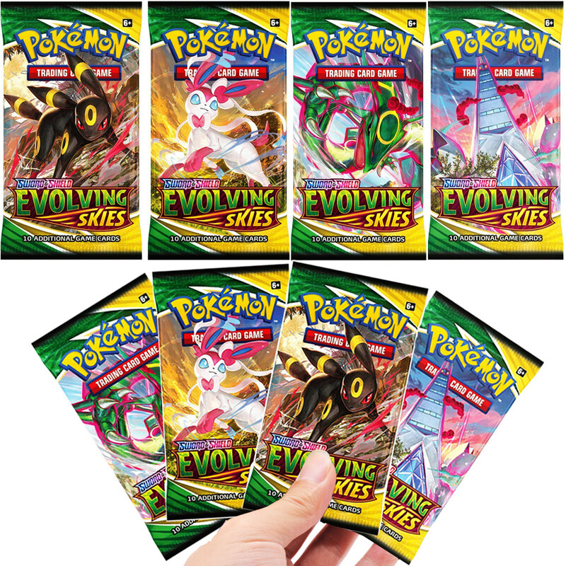 Pokémon Energy Shining Card Game, Cartões de Coleção de Negociação, Evoluções, Inglês, Francês, Espanhol Brinquedos, Presente, 40Pcs