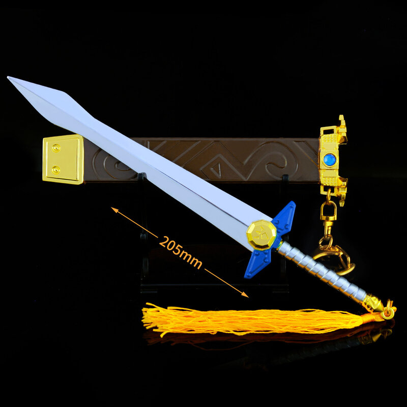 The Hyrule Fantasy Weapon Zelda Master Sword Hylian Shield juego llavero modelo Katana Ninja Sword Samurai juguetes para niños regalo