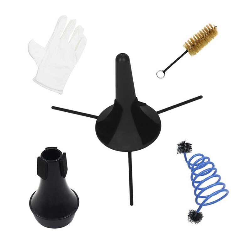 Небольшой набор инструментов для ухода за кожей 5 в 1, бесшумная подставка, держатель щеток, чистящая щетка, глушитель, перчатки, 1 комплект