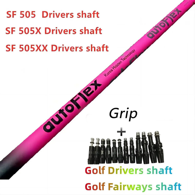 핑크 Autoflex 골프 드라이버 샤프트, 그라파이트 우드 샤프트, 슬리브 및 그립, 자유로운 조립, SF405, SF505, SF505X, SF505XX