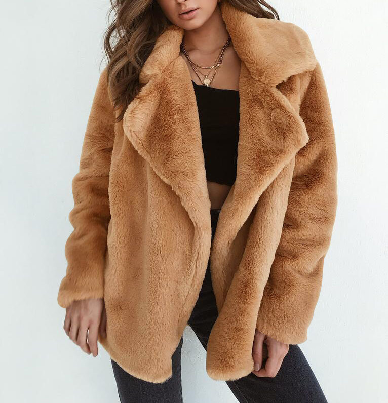 여성용 두꺼운 따뜻한 라펠 코트, 캐주얼 패션, 단색, 가을 및 겨울 재킷, 신상