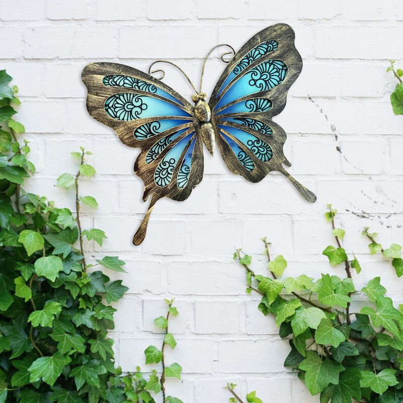 Figurines murales de papillons de jardin, décoration pour la maison et l'extérieur, Sculptures Miniatures de cour