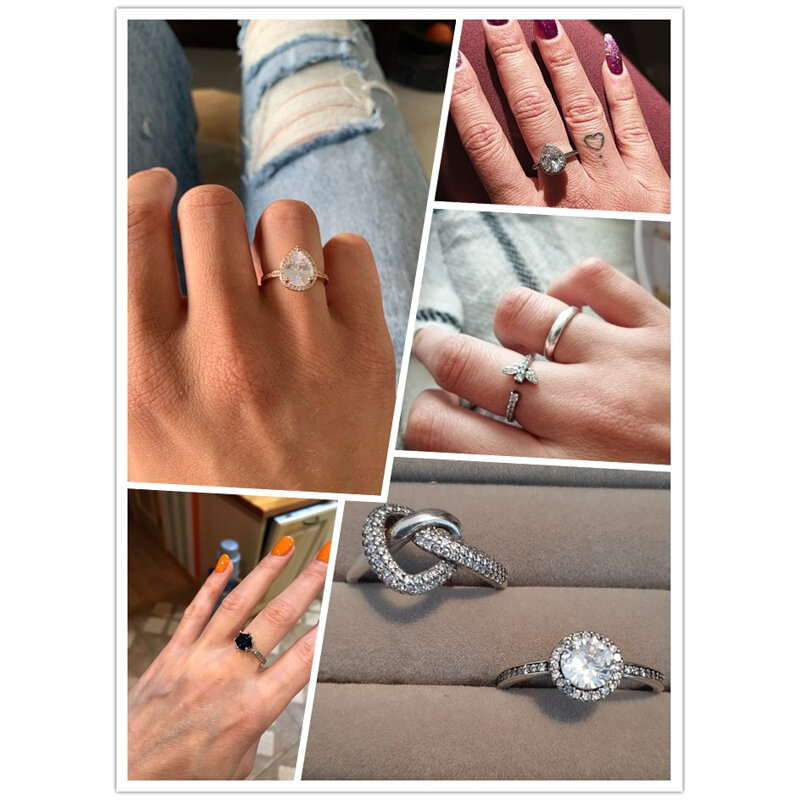 여성용 약혼 크리스탈 반지, 925 스털링 실버, 절묘한 매력, 빛나는 하트 모양, 멀티 원형 반지, 아내, 여자 친구