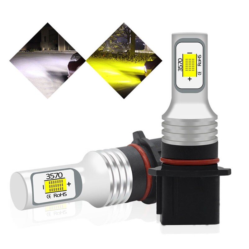 2Pcs No Error Canbus P13W PSX26W LED Bulbs for Toyota Highlander LED Car Fog Light Driving DRL Daytime Running Lamp (2011-2015)