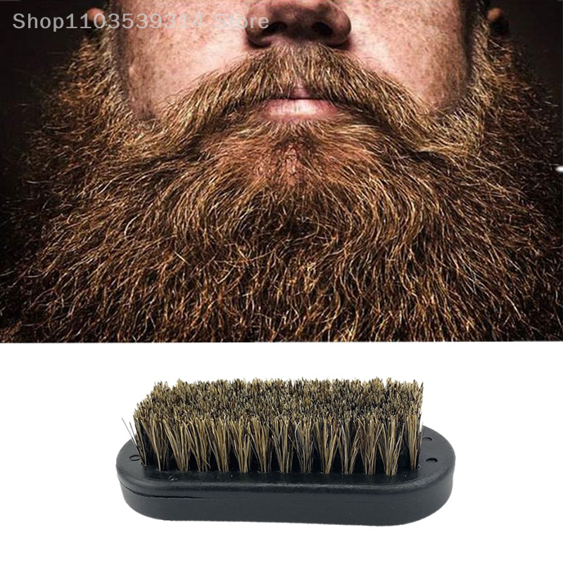 Resin Handle Beard Brush For Men Soft Boar Bristle Brush Cleaning And Care Comb Shaving Comb Retro Oil Head Shape Cleaning Tool