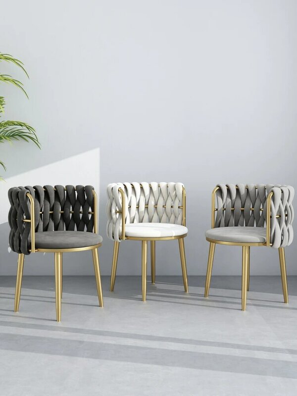 레저 의자 짠 벨벳 침실 거실 화장품 부드러운 의자 북유럽 안락 의자 현대 홈 주방 식당 의자 가구