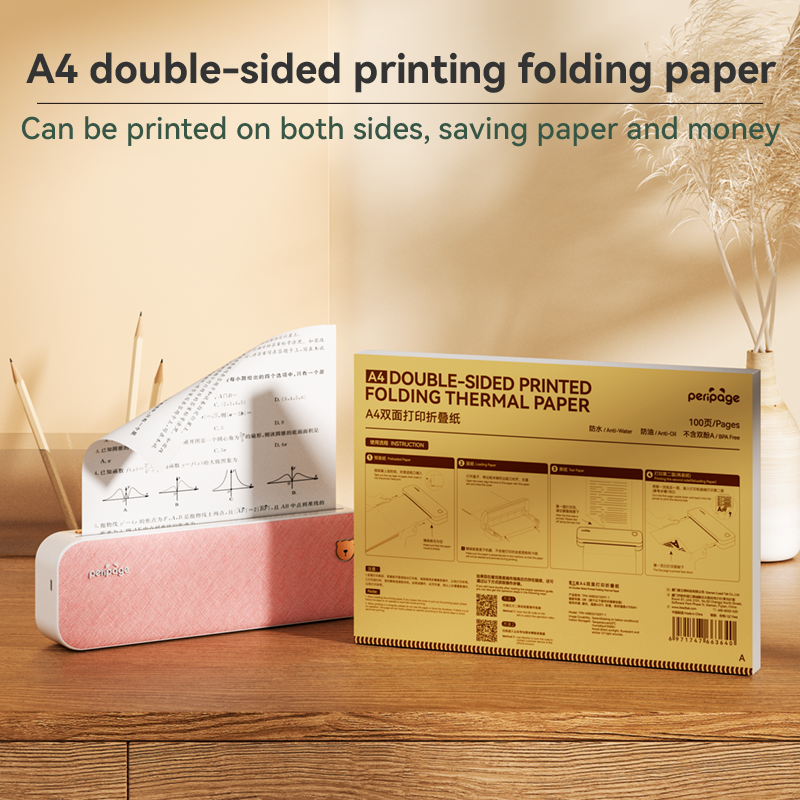A4 cetak dua sisi kertas lipat PeriPage A4 kertas PDF termal untuk A40 Printer cepat