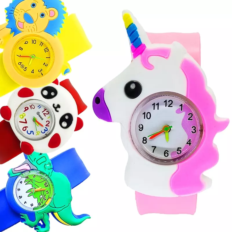 Nette Panda Dinosaurier Uhr Kinder Geburtstag Geschenk Jungen Mädchen Uhr 3D Einhorn Uhr 1-13 Jahre Alte Kinder Quarz uhr Baby Spielzeug